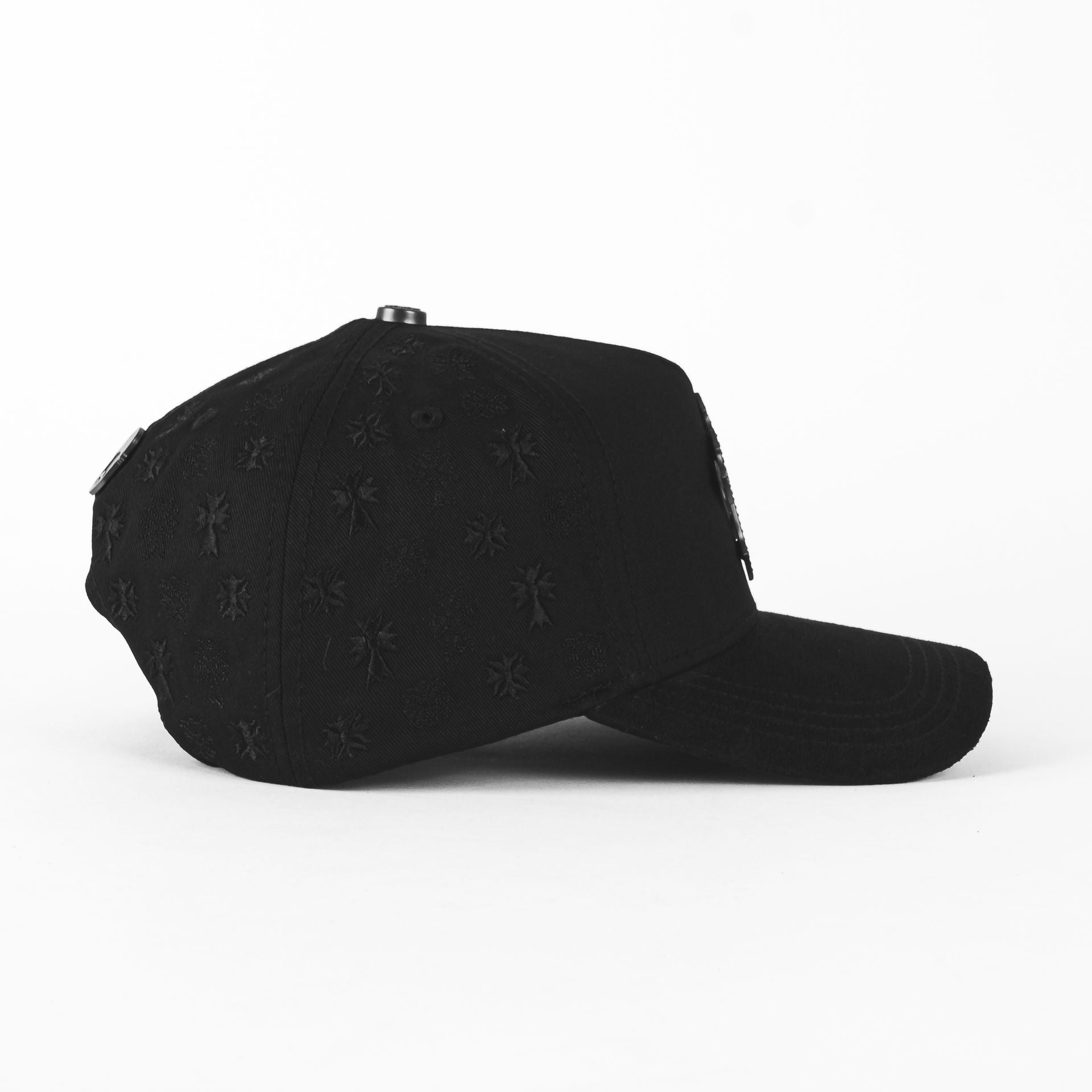 Gorra Barbas Hats CRUCES CHROME BLACKOUT BLK VISOR SUEDE | Snapback Visera Curva