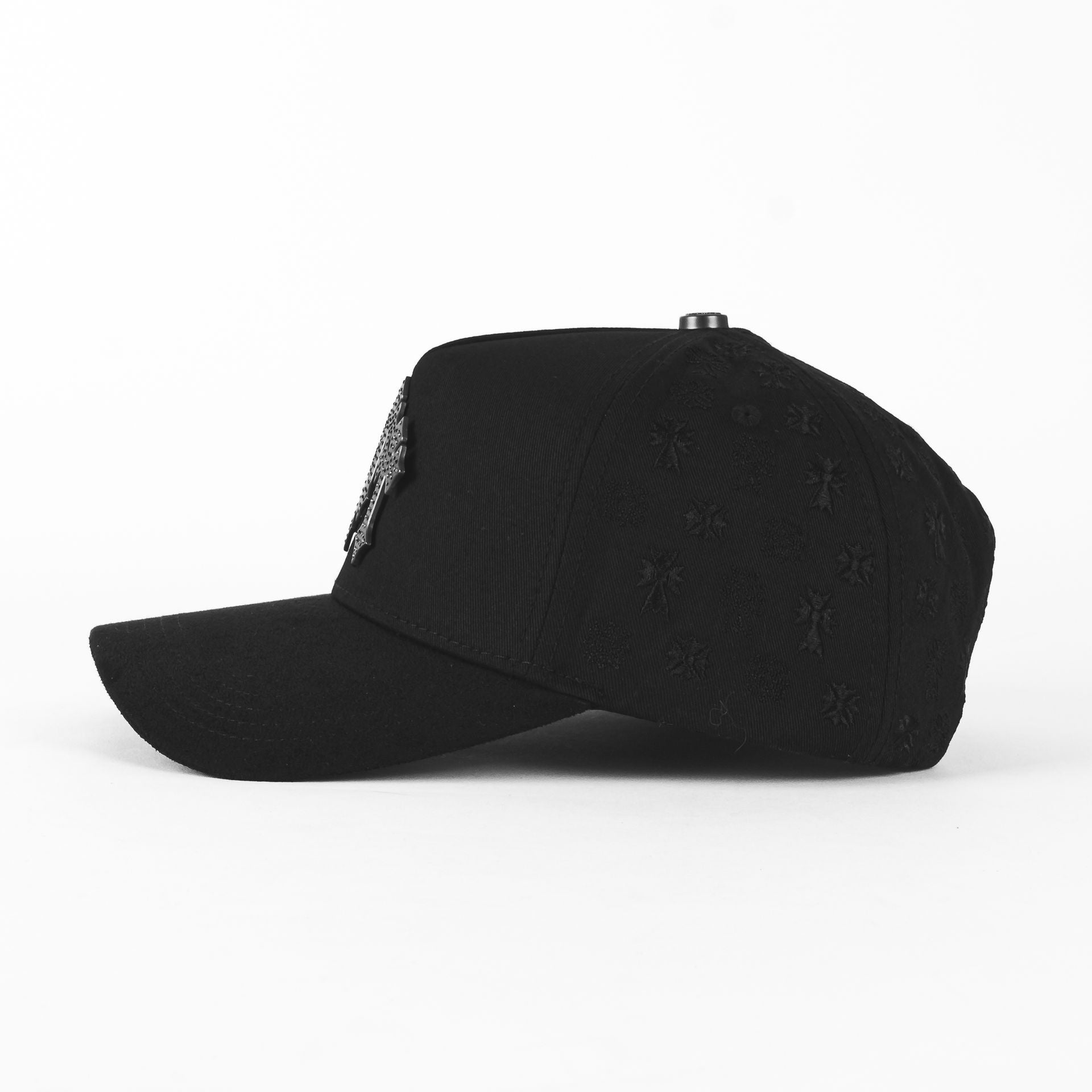 Gorra Barbas Hats CRUCES CHROME BLACKOUT BLK VISOR SUEDE | Snapback Visera Curva