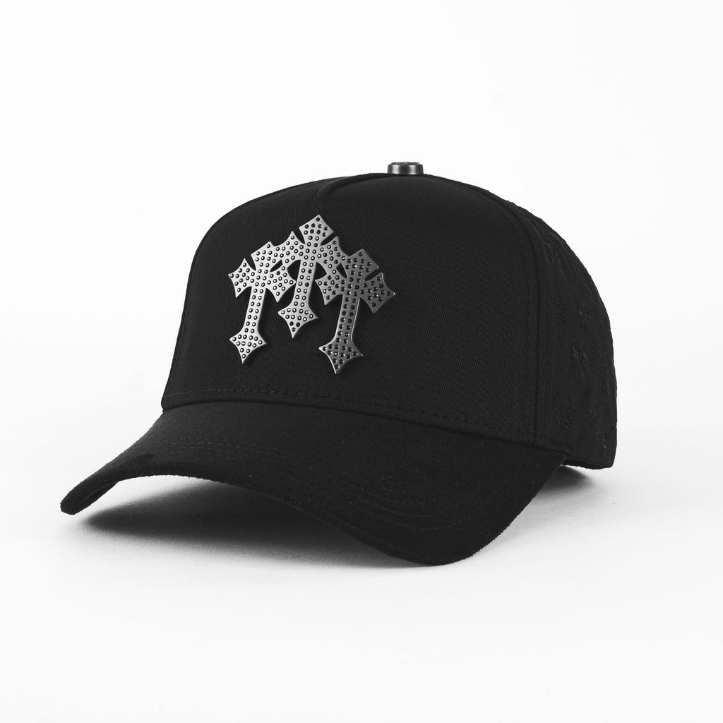 Gorra Barbas Hats CRUCES CHROME BLACKOUT BLK VISOR SUEDE | Snapback Visera Curva